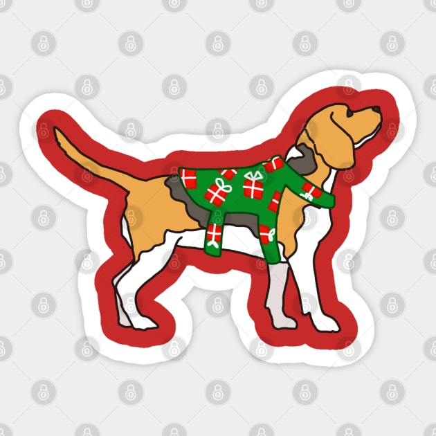 Holiday Beagle Sticker by Art by Lex